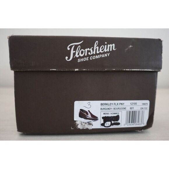 Florsheim 12195-601 Men's Sz 7.5D Burgundy Berkley Flex Penny Loafers - Picture 11 of 11